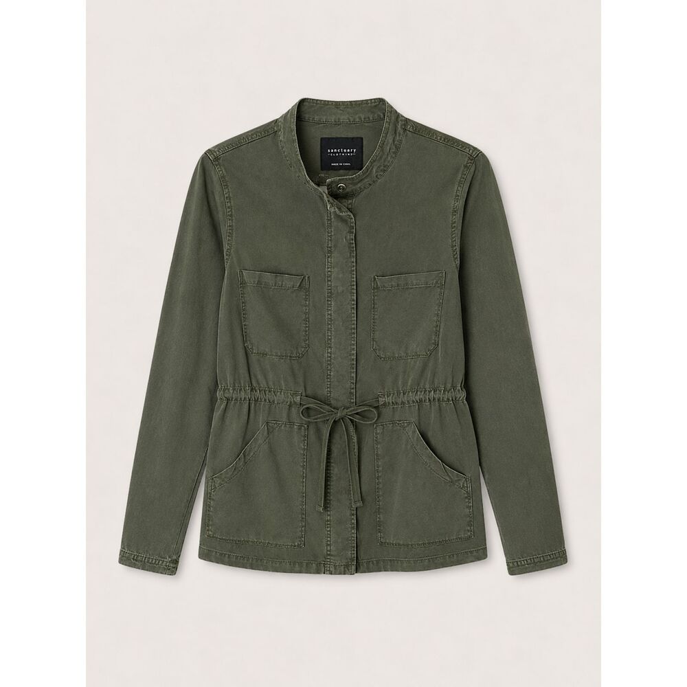 Sanctuary Anthropologie Olive Green Utility Jacket with Tab Sleeves Size Large